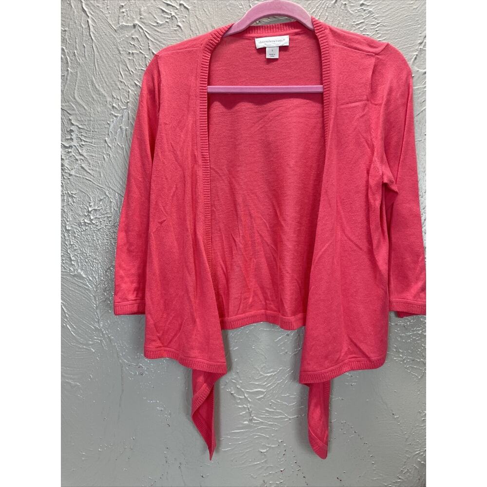 Christopher & Banks Open Cardigan with Tie Bottom Coral Size Small